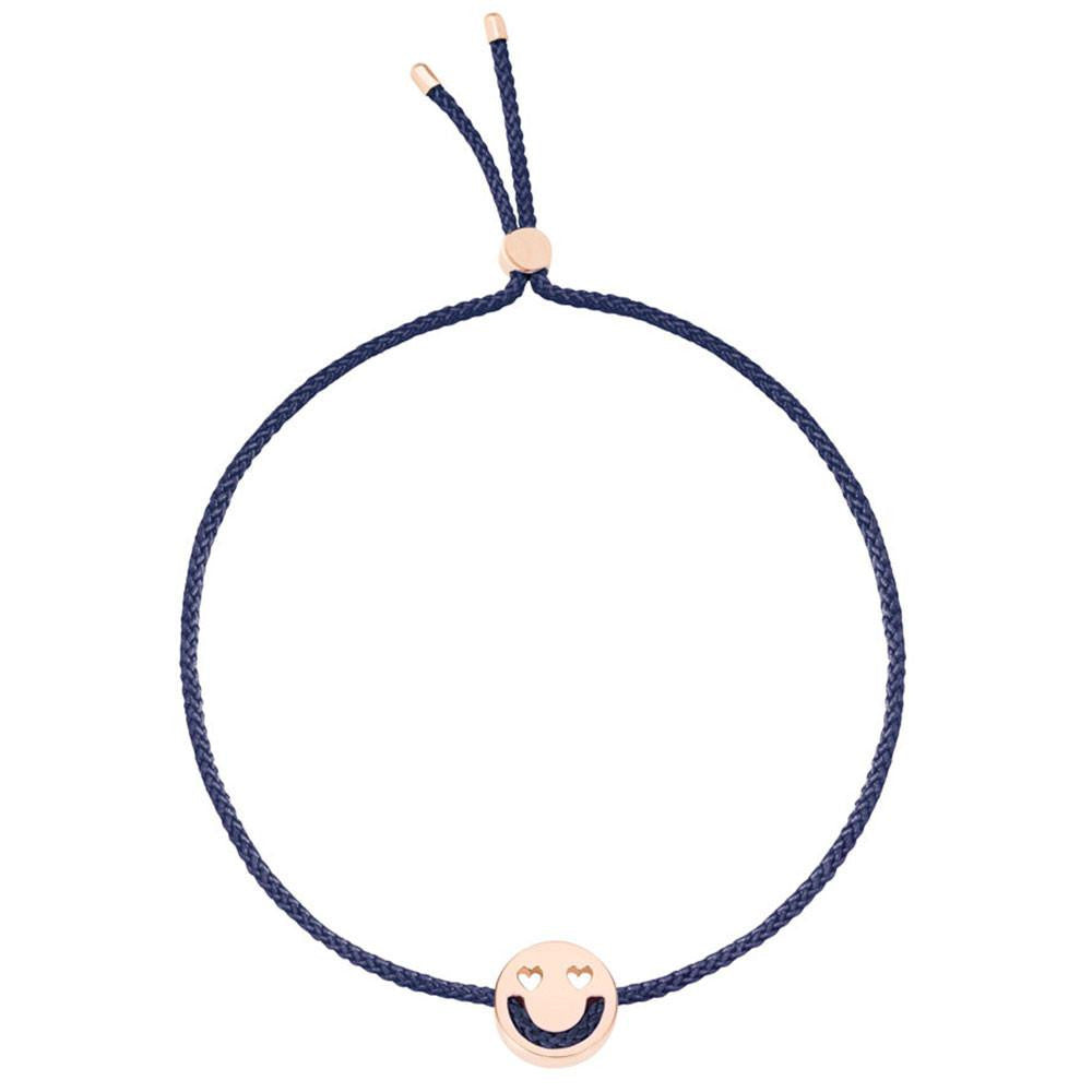 Ruifier Friends Smitten Cord Bracelet Navy Rose Gold