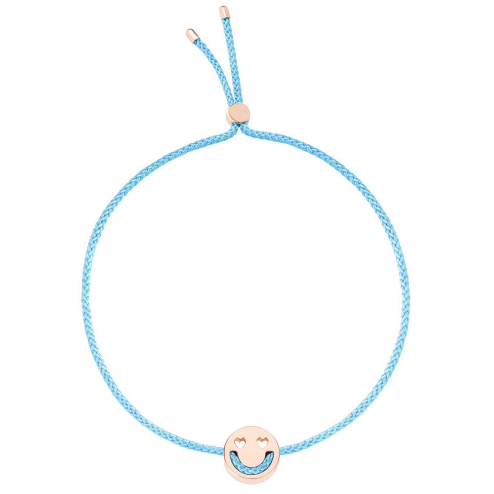 Ruifier Friends Smitten Cord Bracelet Sky Blue Rose Gold