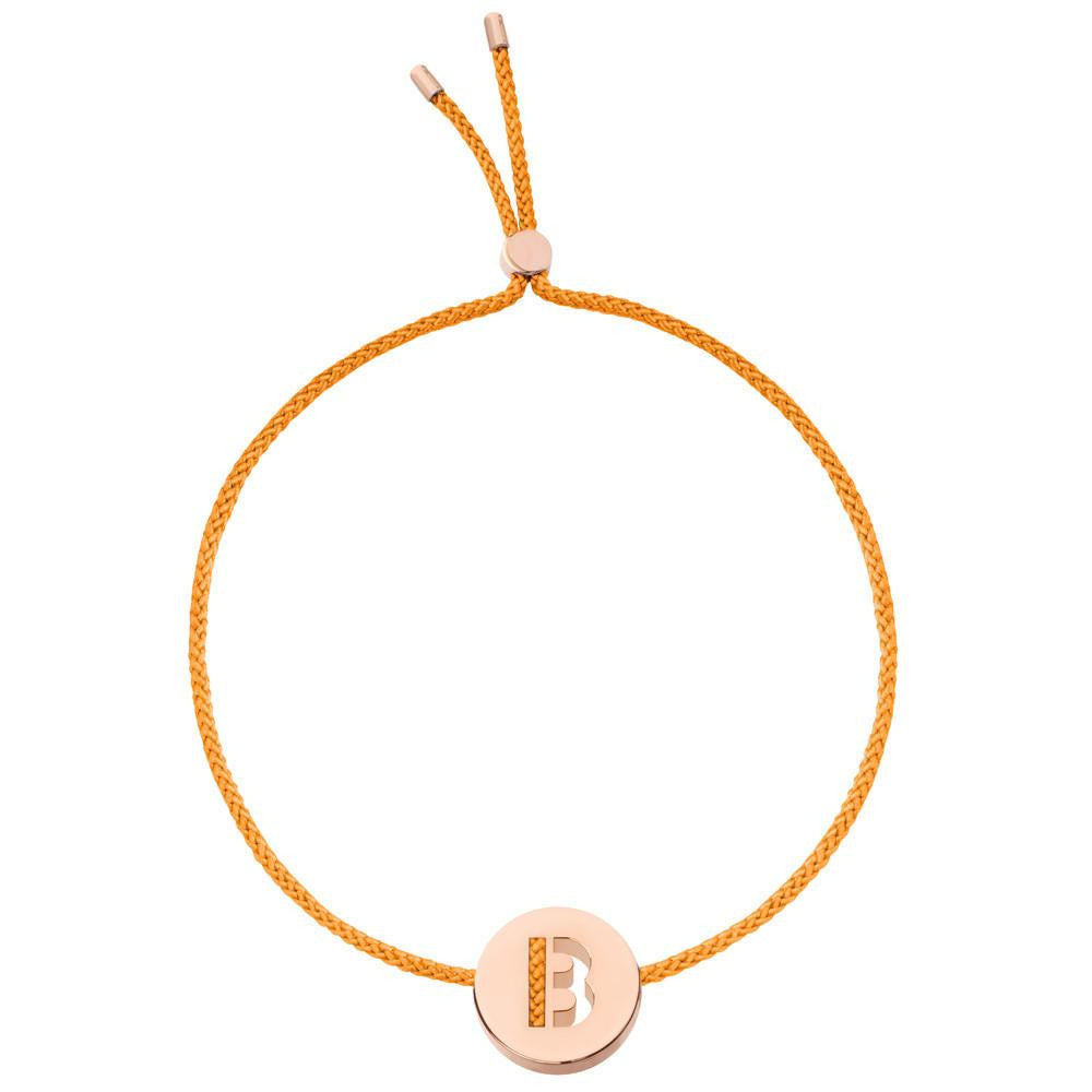 Ruifier ABC's B Cord Bracelet Orange Rose Gold