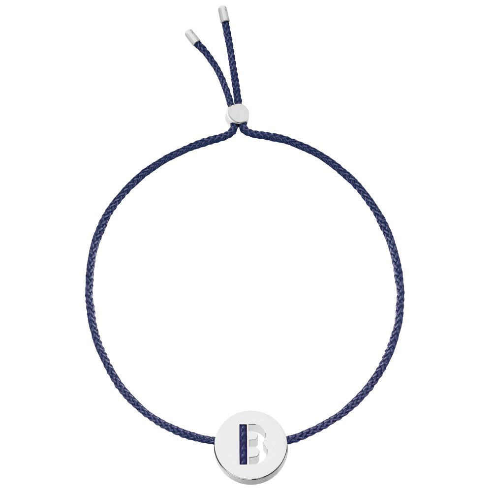 Ruifier ABC's B Cord Bracelet Navy Sterling Silver