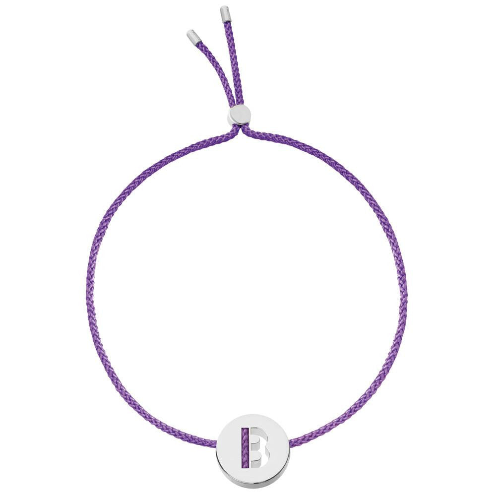 Ruifier ABC's B Cord Bracelet Purple Sterling Silver