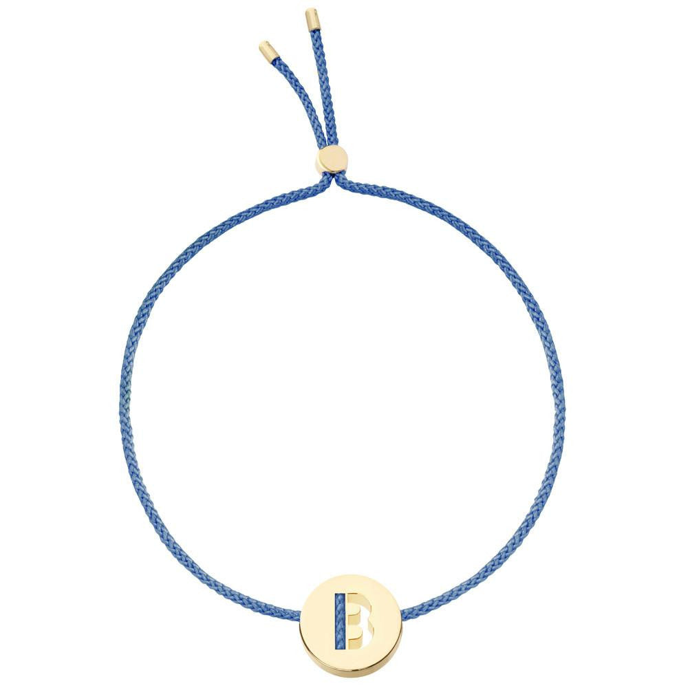 Ruifier ABC's B Cord Bracelet Dusky Blue Yellow Gold
