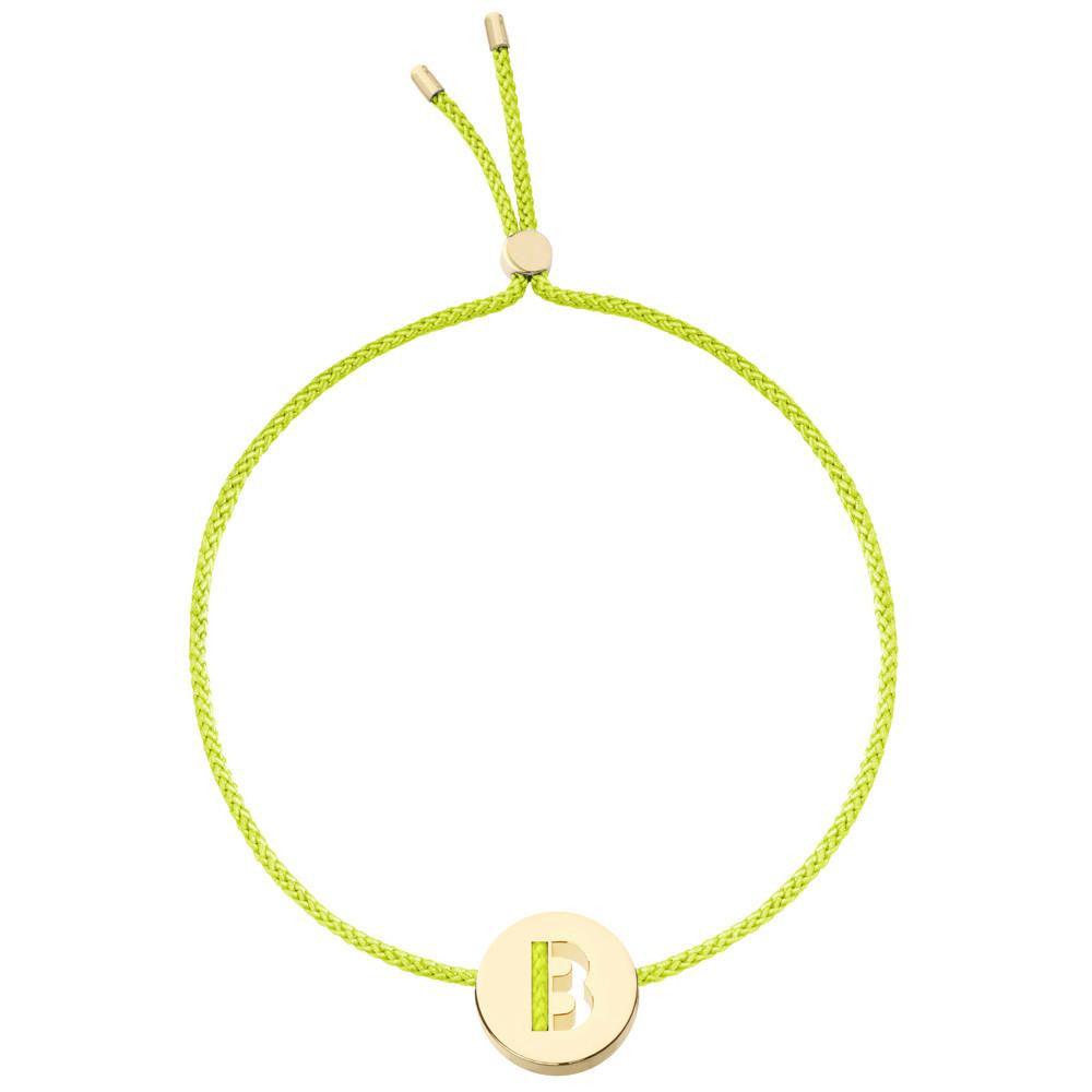 Ruifier ABC's B Cord Bracelet Lime Green Yellow Gold