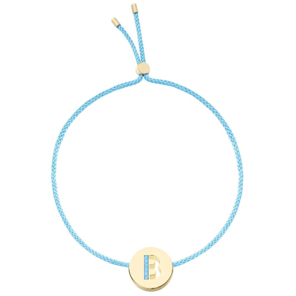 Ruifier ABC's B Cord Bracelet Turquoise Yellow Gold