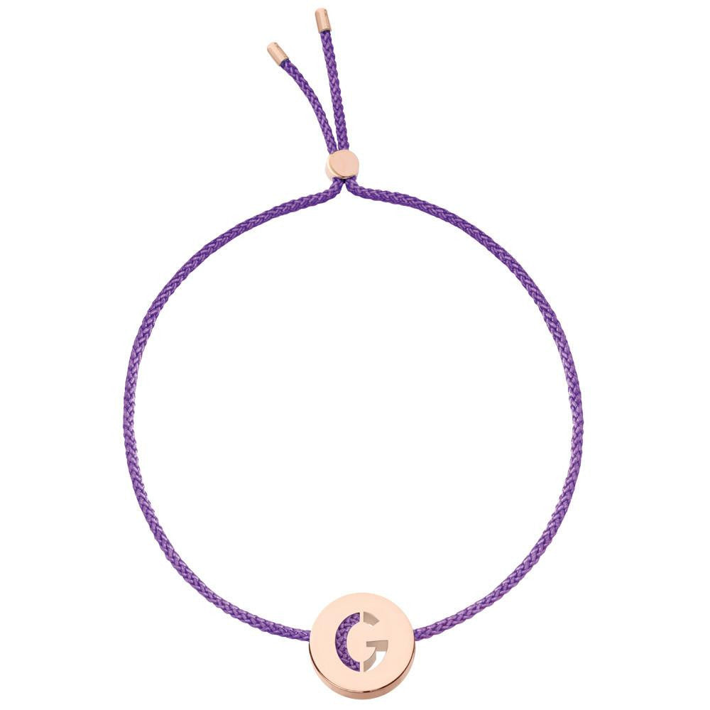 Ruifier ABC's G Cord Bracelet Purple Rose Gold