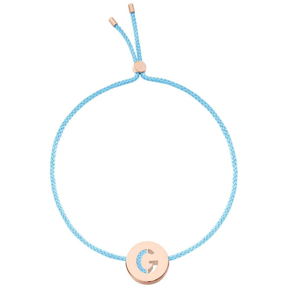 Ruifier ABC's G Cord Bracelet Turquoise Rose Gold