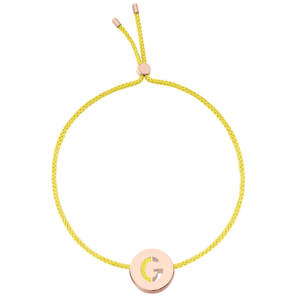 Ruifier ABC's G Cord Bracelet Yellow Rose Gold