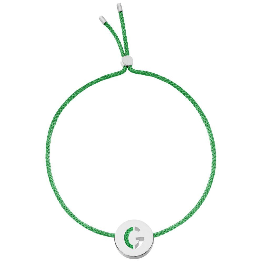 Ruifier ABC's G Cord Bracelet Green Sterling Silver