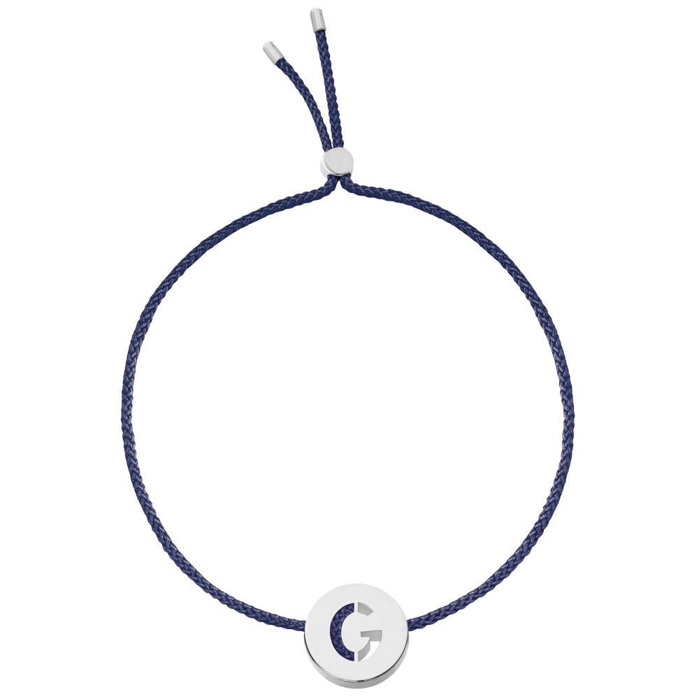 Ruifier ABC's G Cord Bracelet Navy Sterling Silver