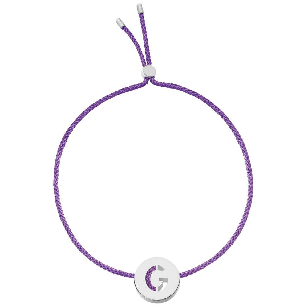 Ruifier ABC's G Cord Bracelet Purple Sterling Silver