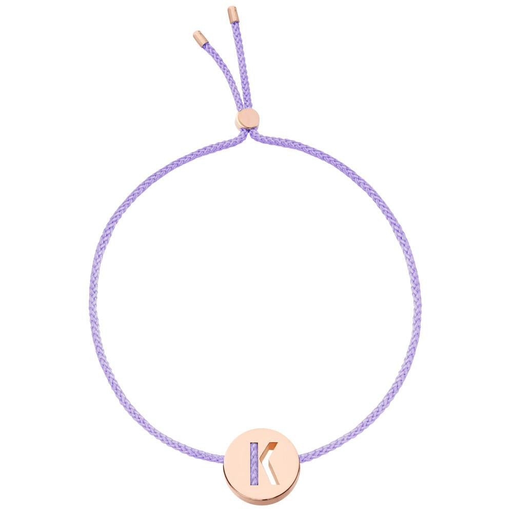 Ruifier ABC's K Cord Bracelet Lilac Rose Gold
