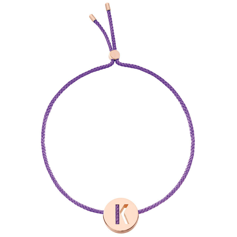 Ruifier ABC's K Cord Bracelet Purple Rose Gold