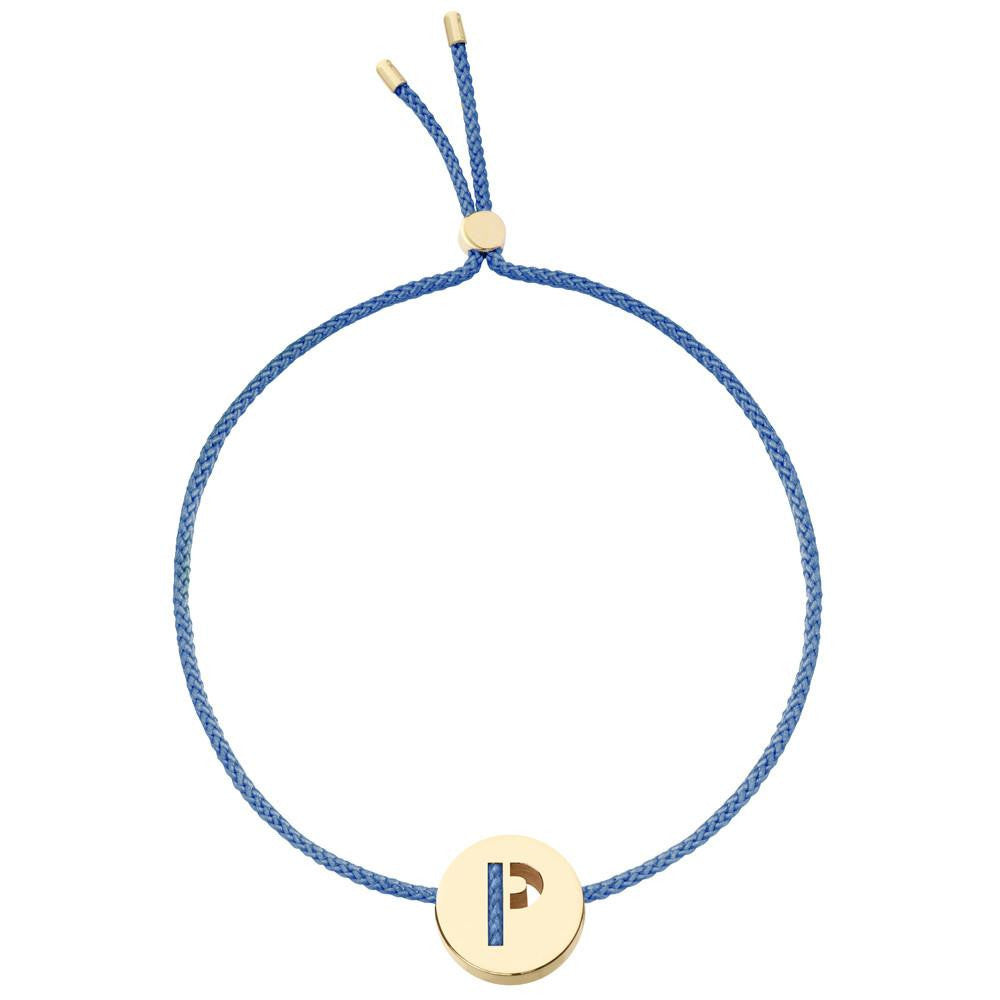 Ruifier ABC's P Cord Bracelet Dusky Blue Yellow Gold