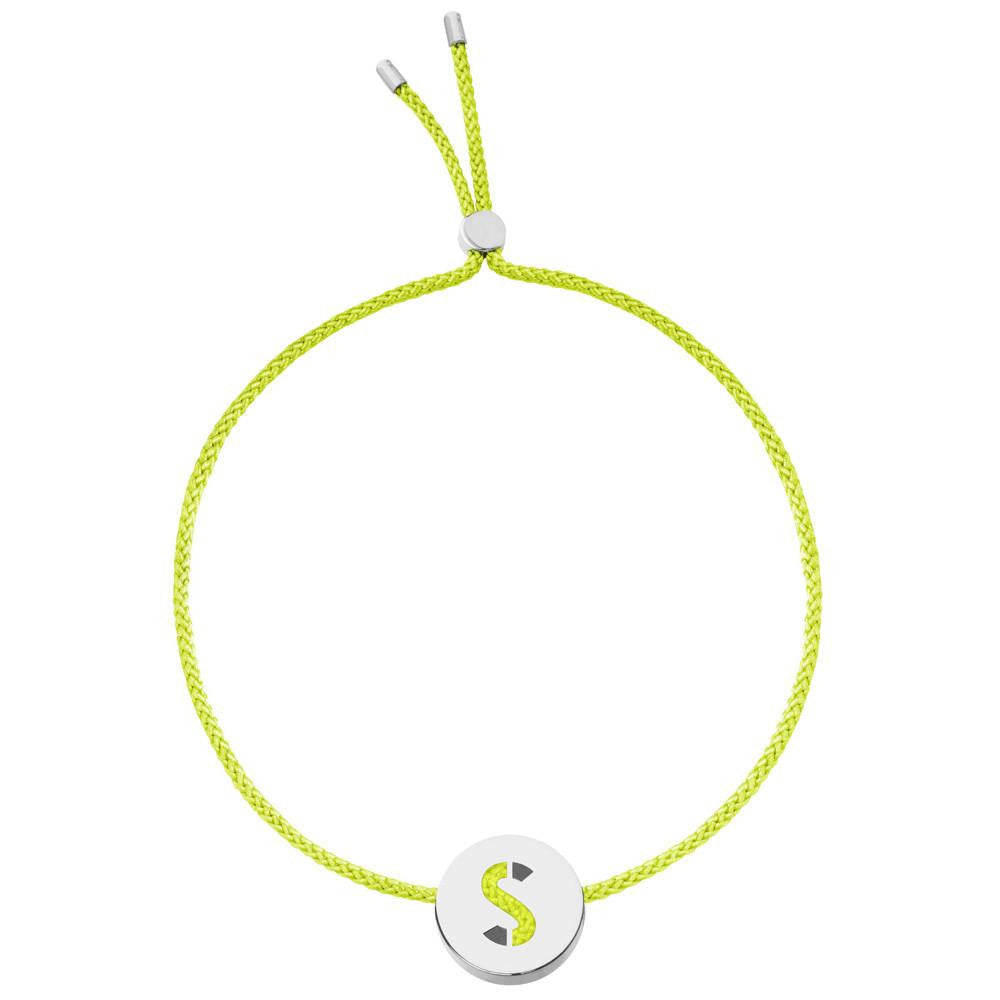 Ruifier ABC's S Cord Bracelet Lime Green Sterling Silver