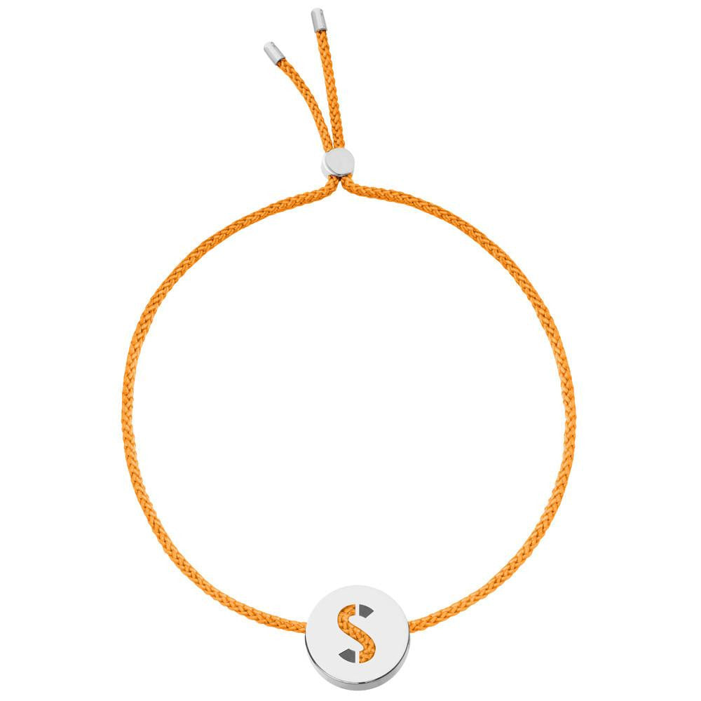 Ruifier ABC's S Cord Bracelet Orange Sterling Silver