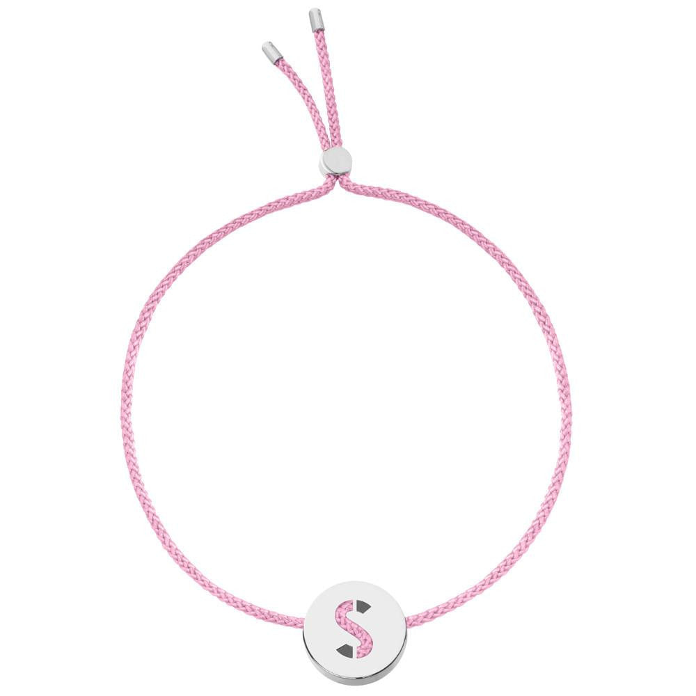 Ruifier ABC's S Cord Bracelet Rose Pink Sterling Silver