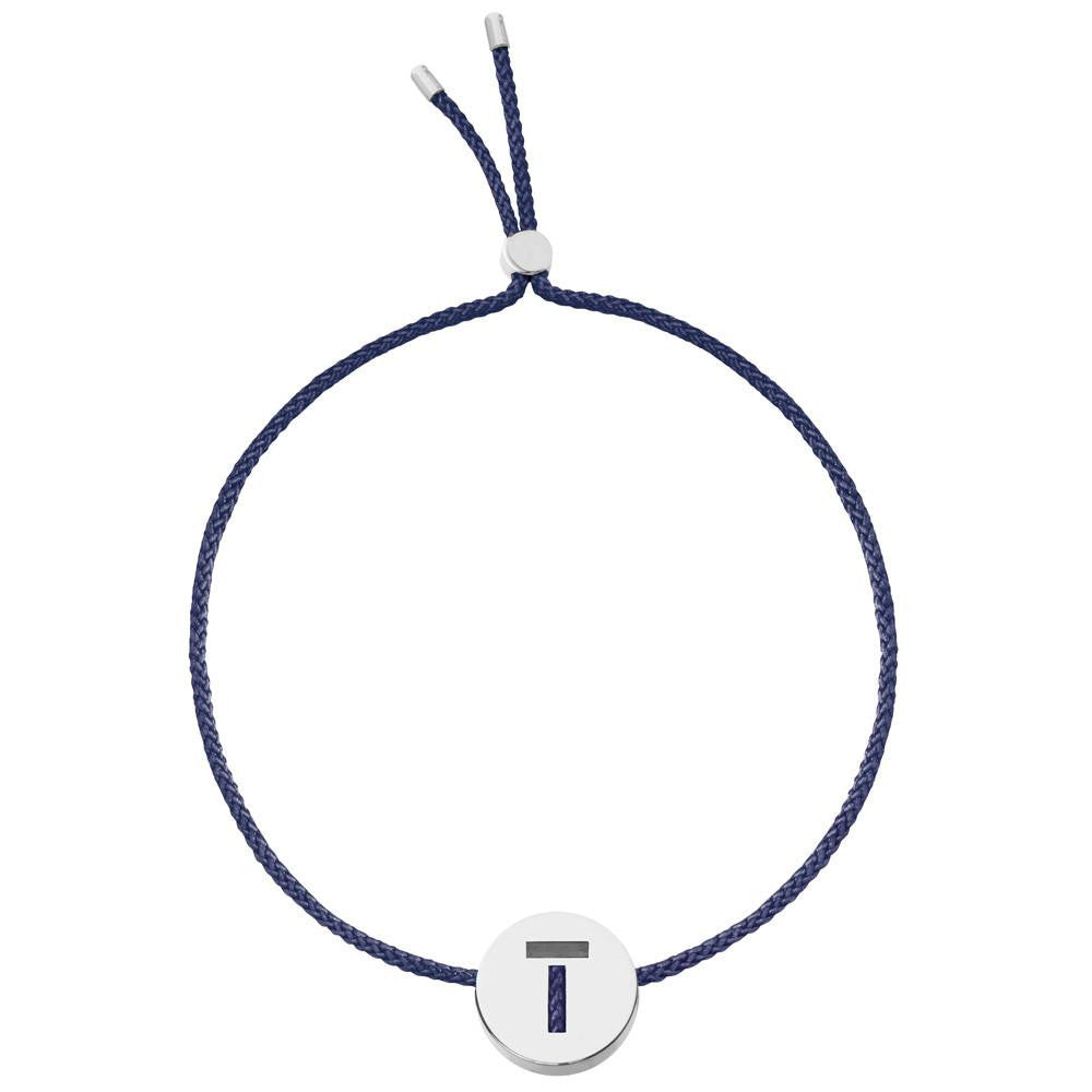 Ruifier ABC's T Cord Bracelet Navy Sterling Silver
