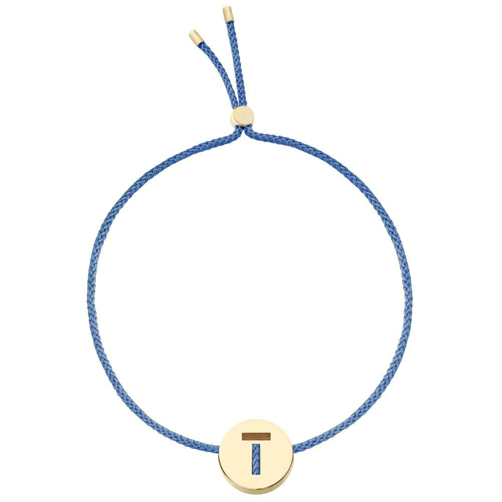 Ruifier ABC's T Cord Bracelet Dusky Blue Yellow Gold