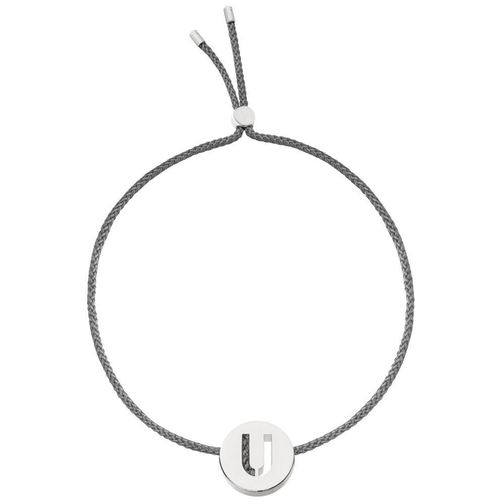 Ruifier ABC's U Cord Bracelet Dark Grey Sterling Silver