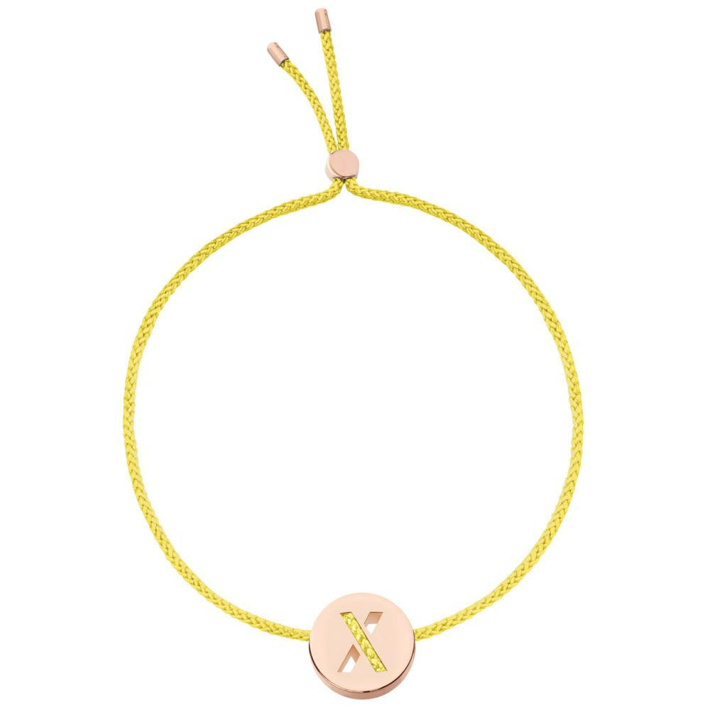 Ruifier ABC's X Cord Bracelet Yellow Rose Gold