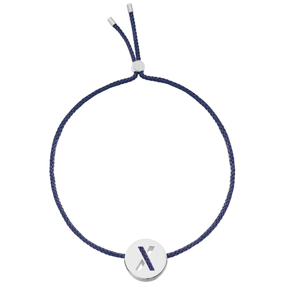 Ruifier ABC's X Cord Bracelet Navy Sterling Silver