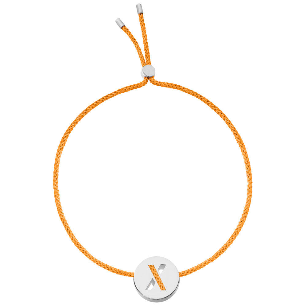 Ruifier ABC's X Cord Bracelet Orange Sterling Silver