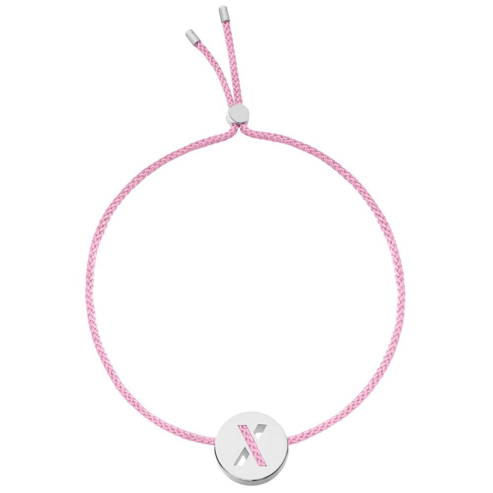 Ruifier ABC's X Cord Bracelet Rose Pink Sterling Silver
