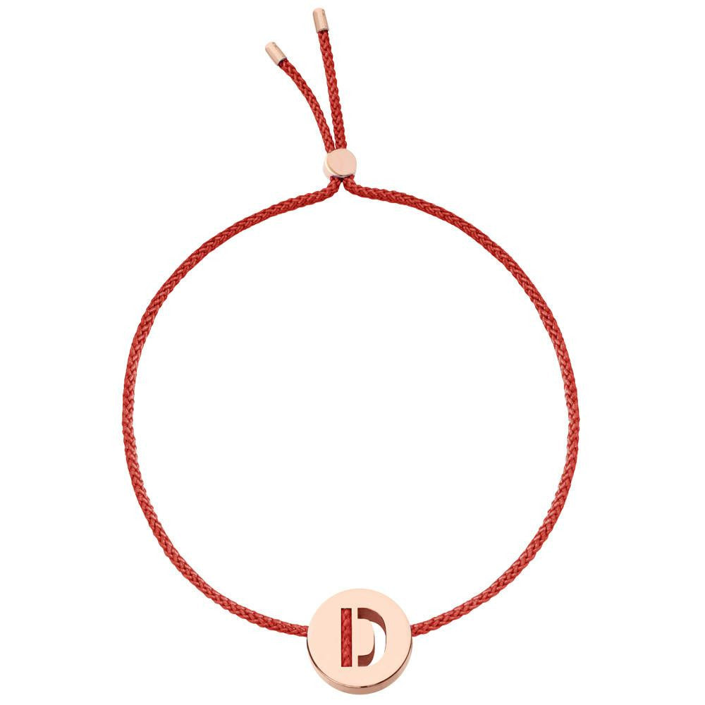 Ruifier ABC's D Cord Bracelet Burnt Umber Rose Gold