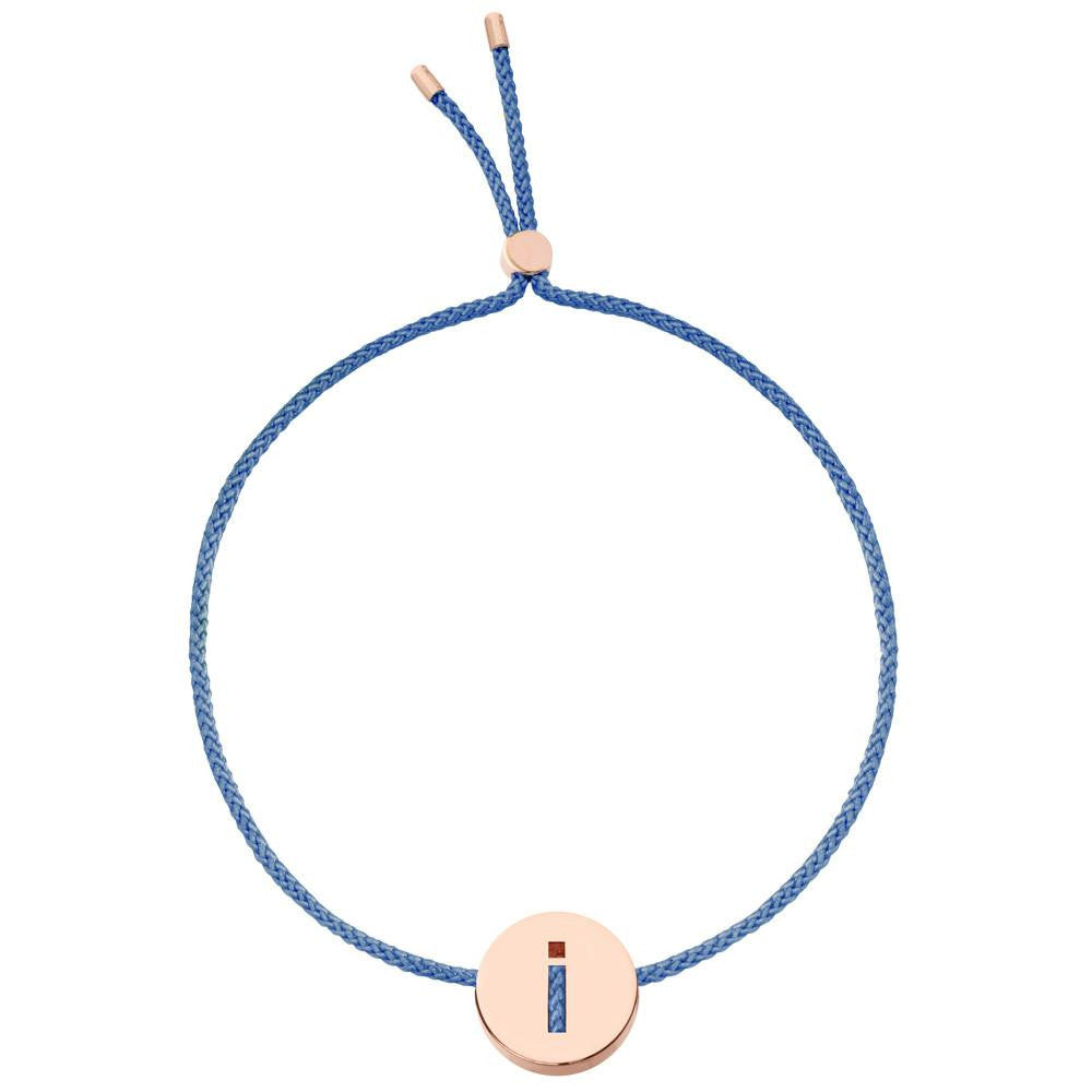 Ruifier ABC's I Cord Bracelet Dusky Blue Rose Gold