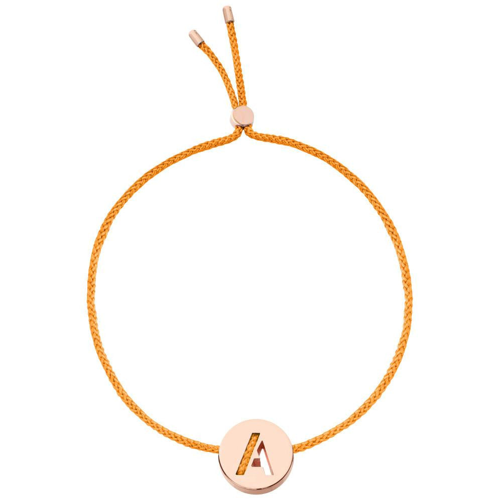 Ruifier ABC's A Cord Bracelet Orange Rose Gold