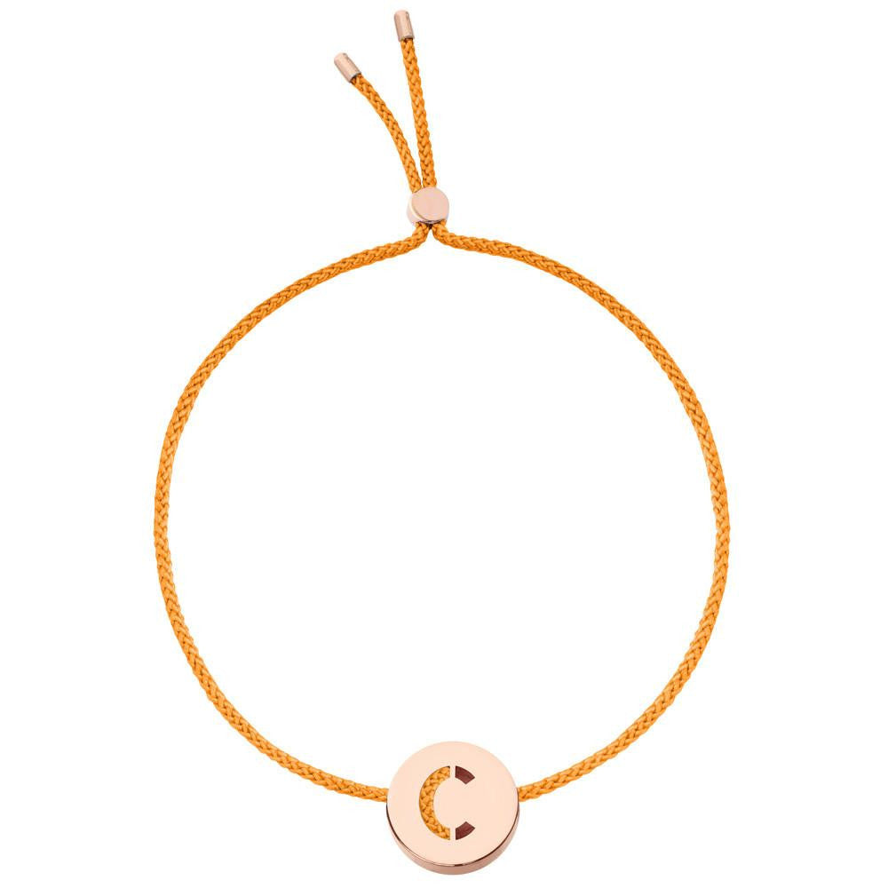 Ruifier ABC's C Cord Bracelet Orange Rose Gold