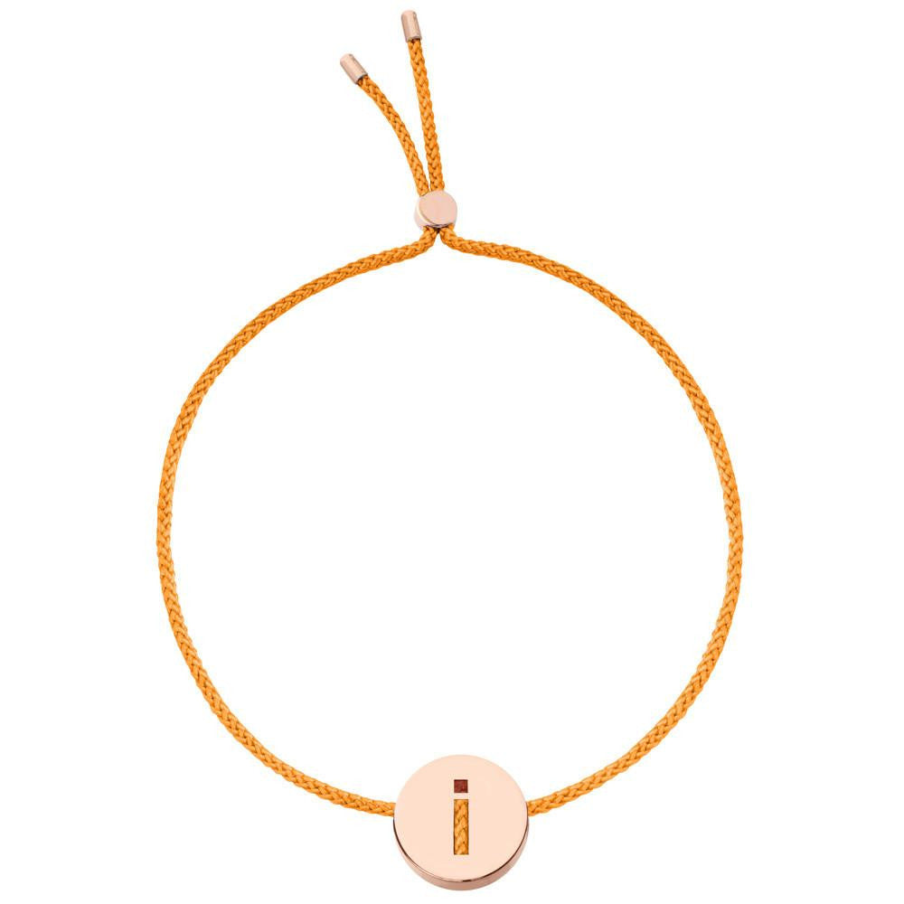 Ruifier ABC's I Cord Bracelet Orange Rose Gold