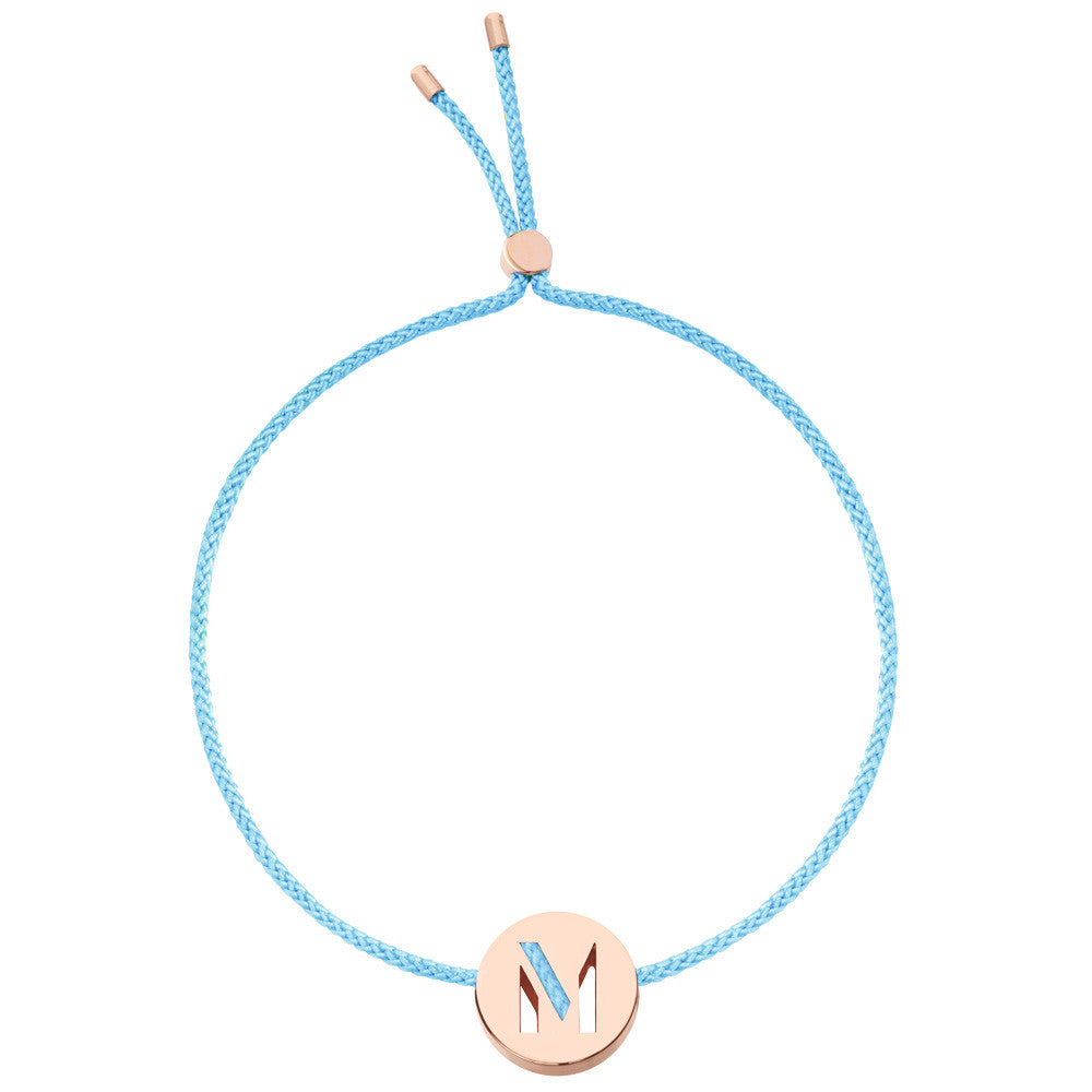 Ruifier ABC's M Cord Bracelet Turquoise Rose Gold