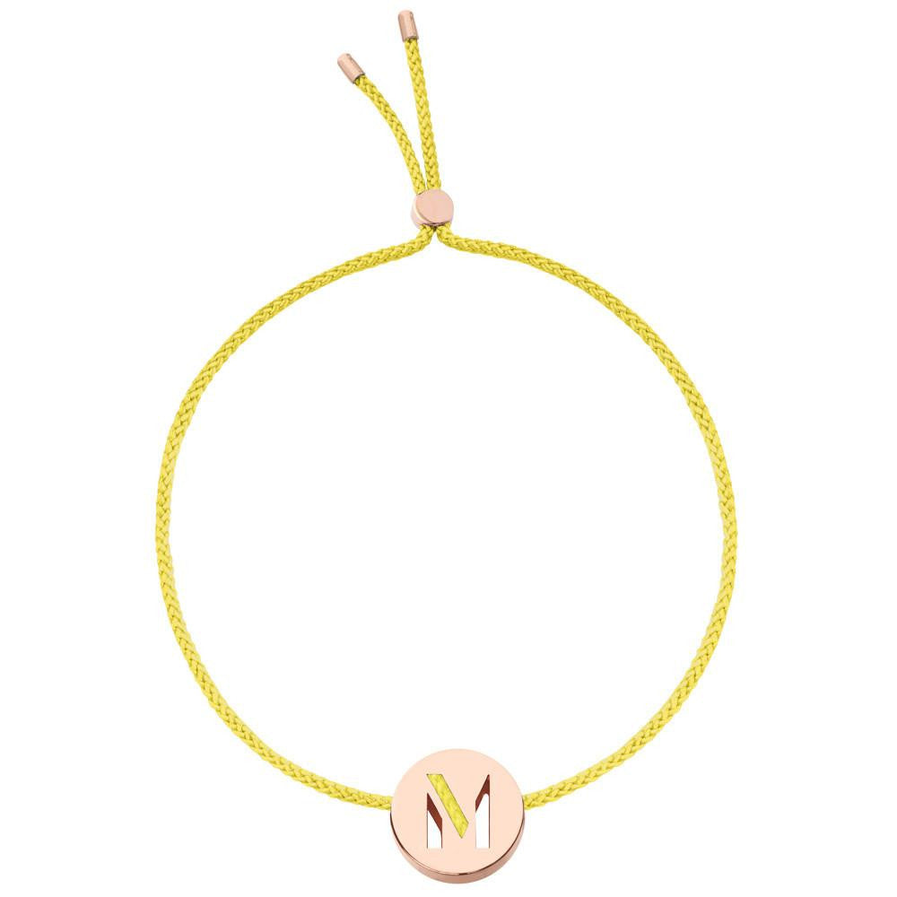 Ruifier ABC's M Cord Bracelet Yellow Rose Gold