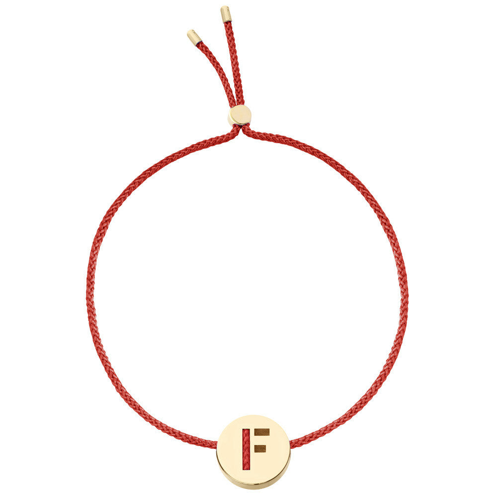 Ruifier ABC's F Cord Bracelet Burnt Umber Yellow Gold