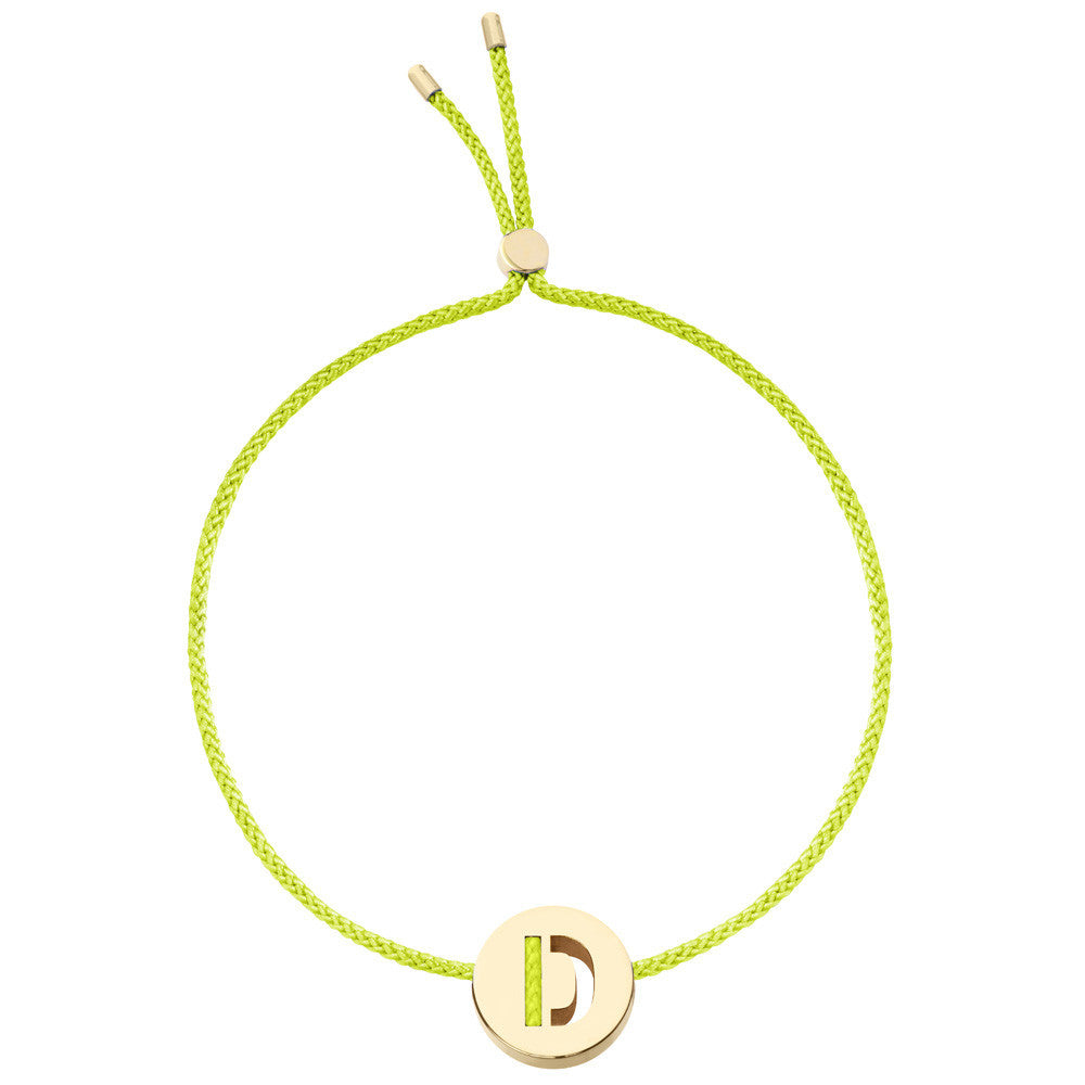 Ruifier ABC's D Cord Bracelet Lime Green Yellow Gold