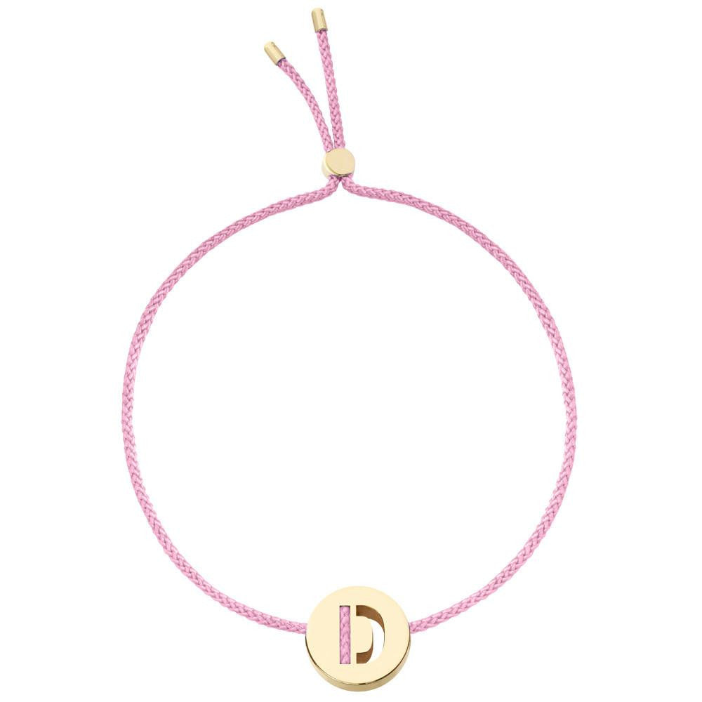 Ruifier ABC's D Cord Bracelet Rose Pink Yellow Gold