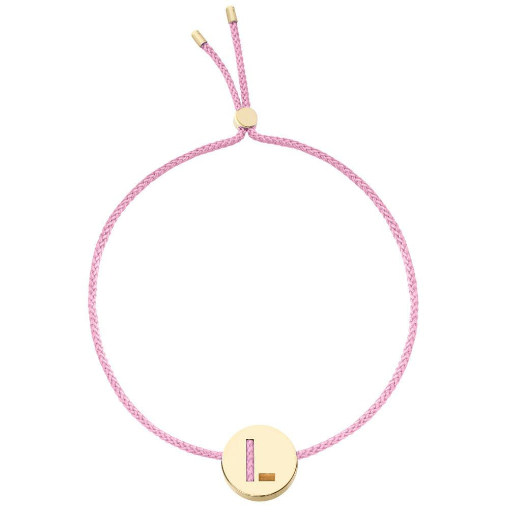 Ruifier ABC's L Cord Bracelet Rose Pink Yellow Gold