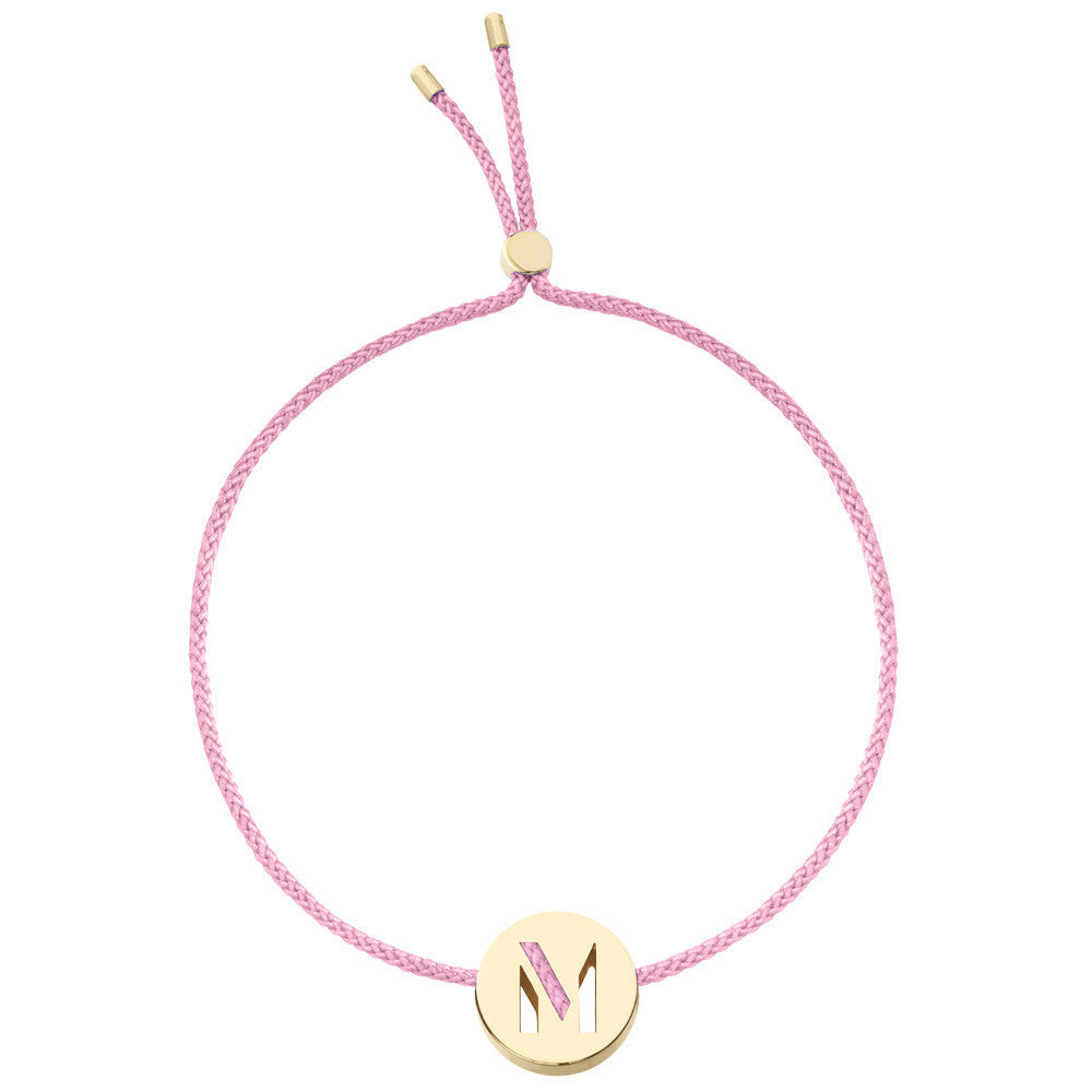 Ruifier ABC's M Cord Bracelet Rose Pink Yellow Gold