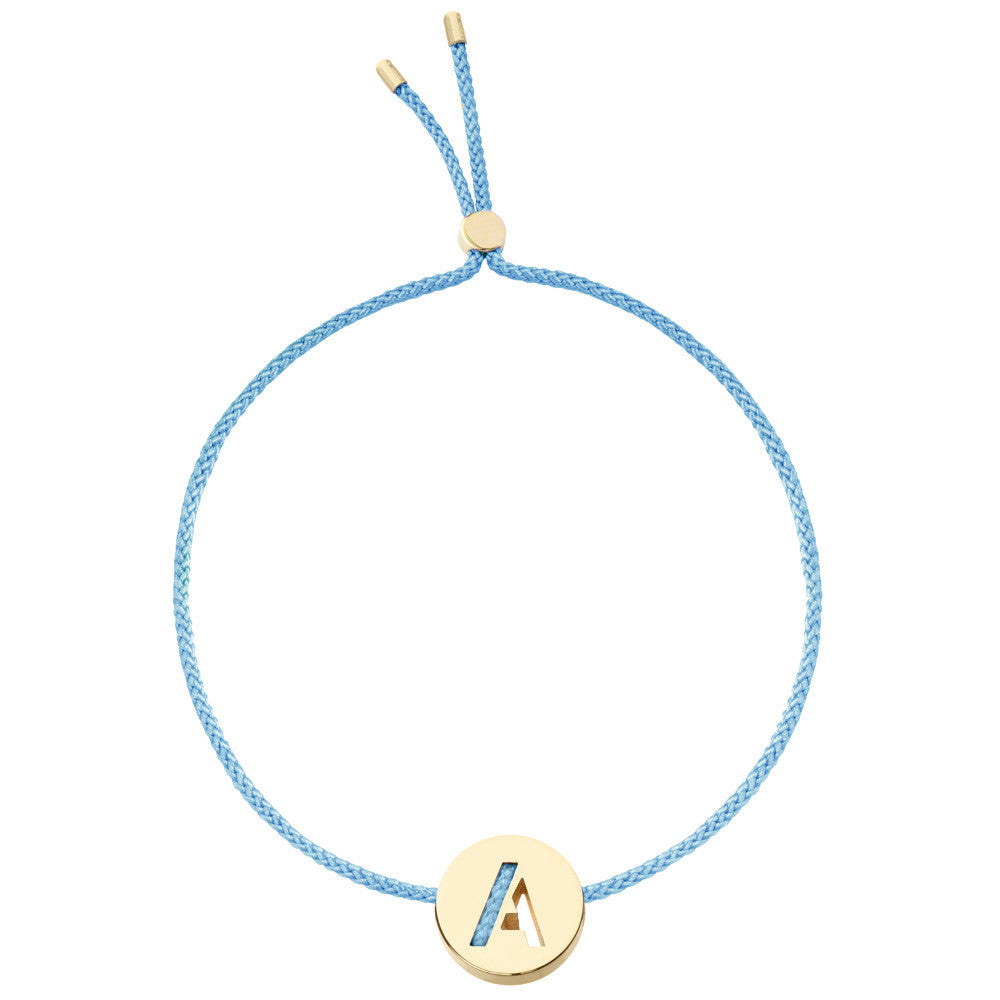 Ruifier ABC's A Cord Bracelet Sky Blue Yellow Gold
