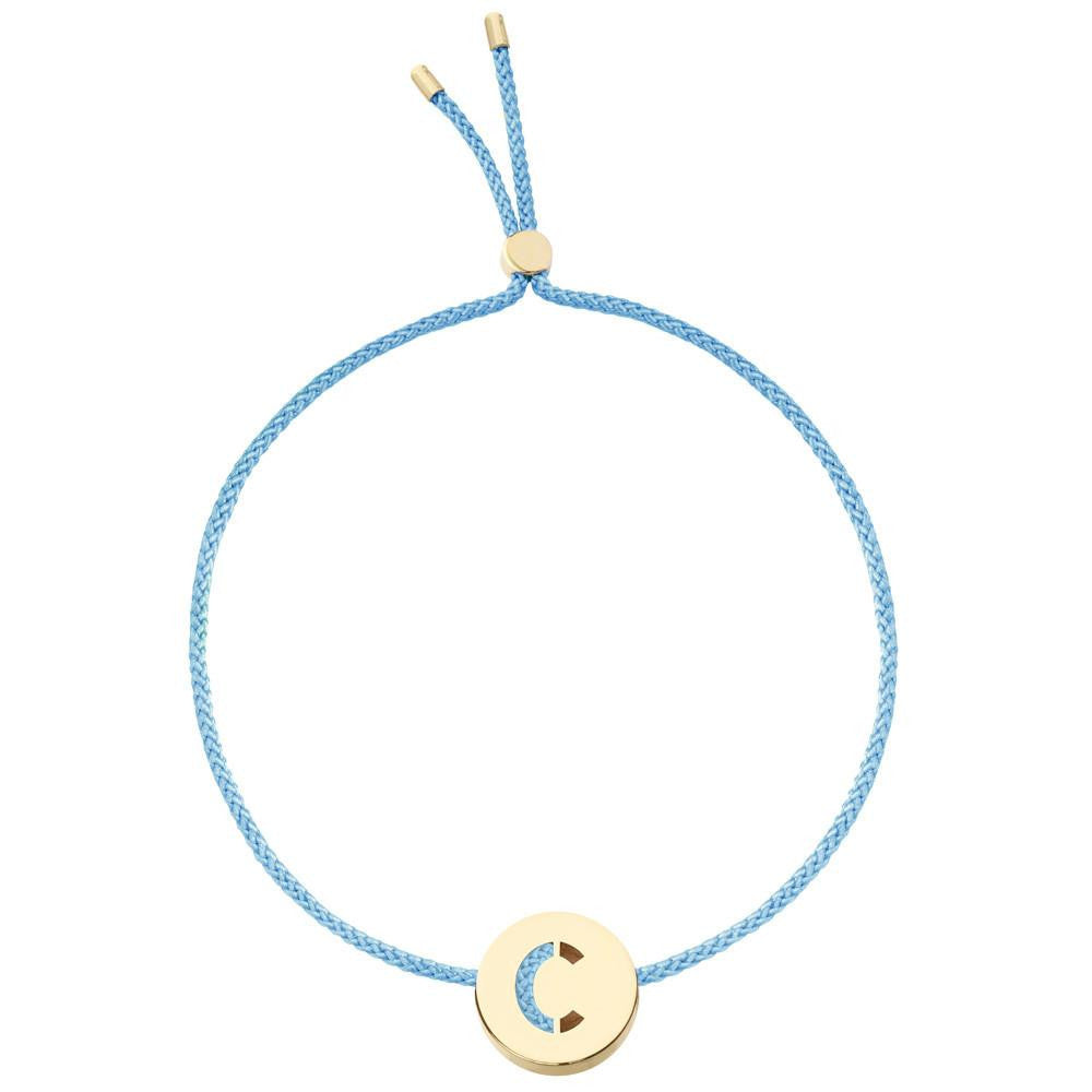 Ruifier ABC's C Cord Bracelet Sky Blue Yellow Gold