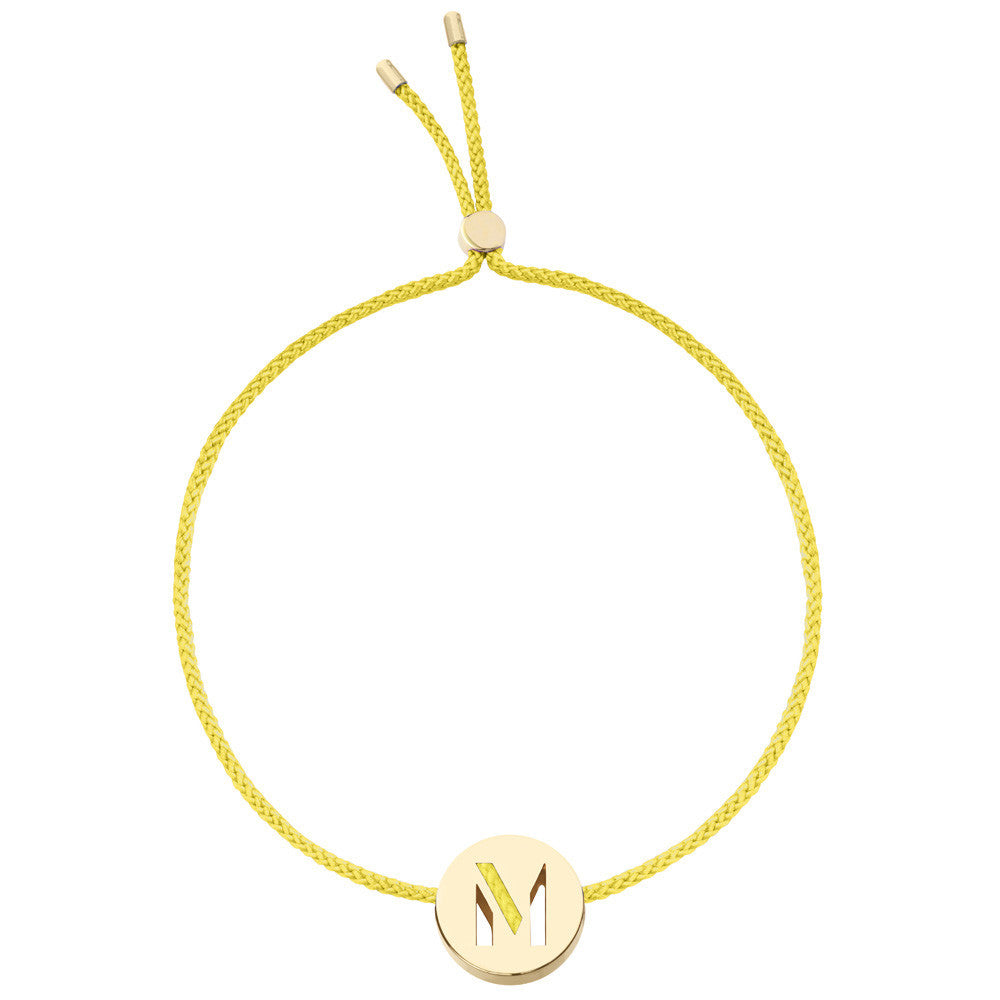 Ruifier ABC's M Cord Bracelet Yellow Gold