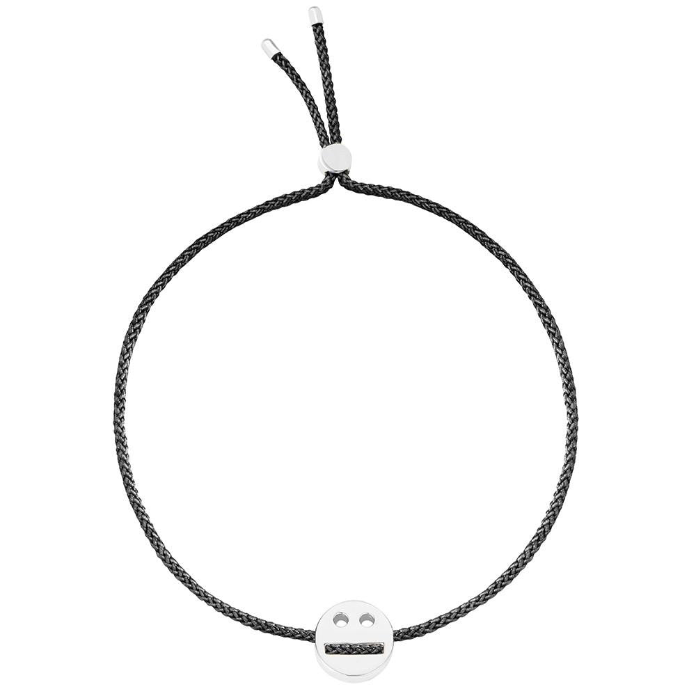 Ruifier Friends Thoughtful Cord Bracelet Black Sterling Silver