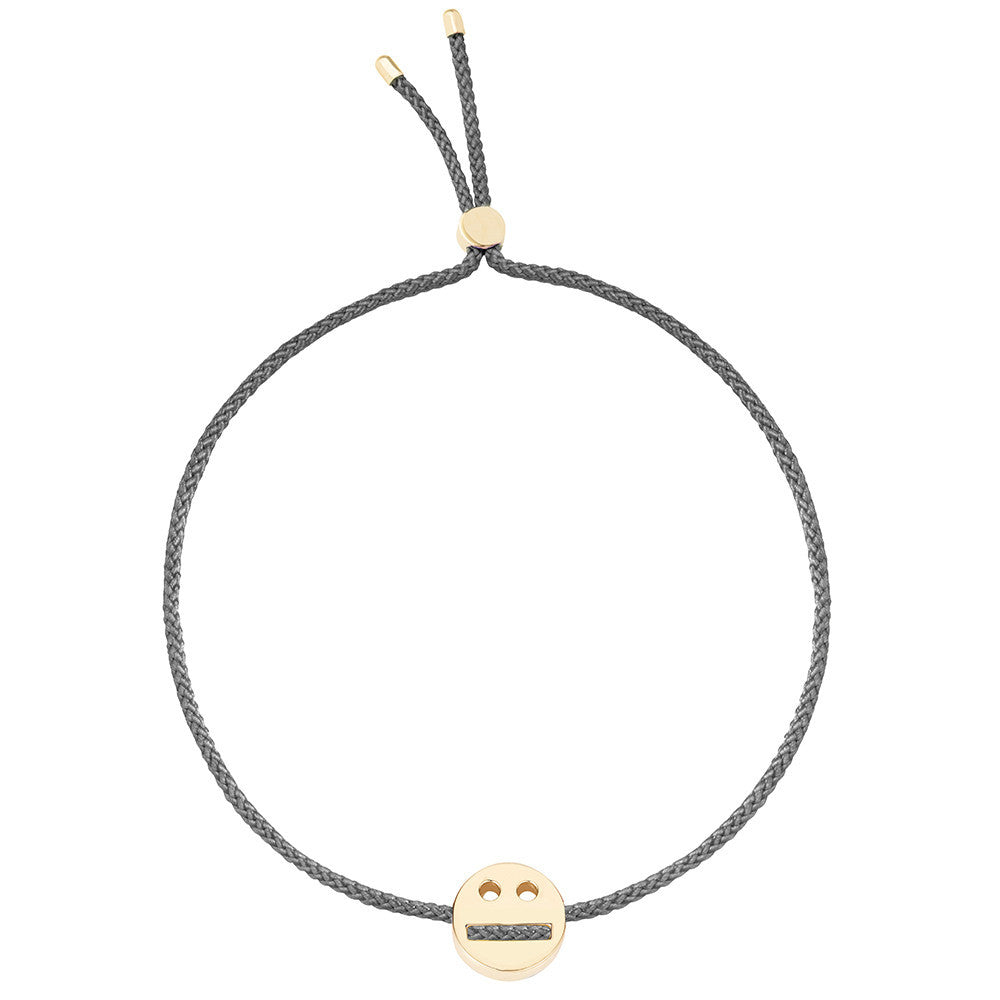 Ruifier Friends Thoughtful Cord Bracelet Dark Grey Yellow Gold
