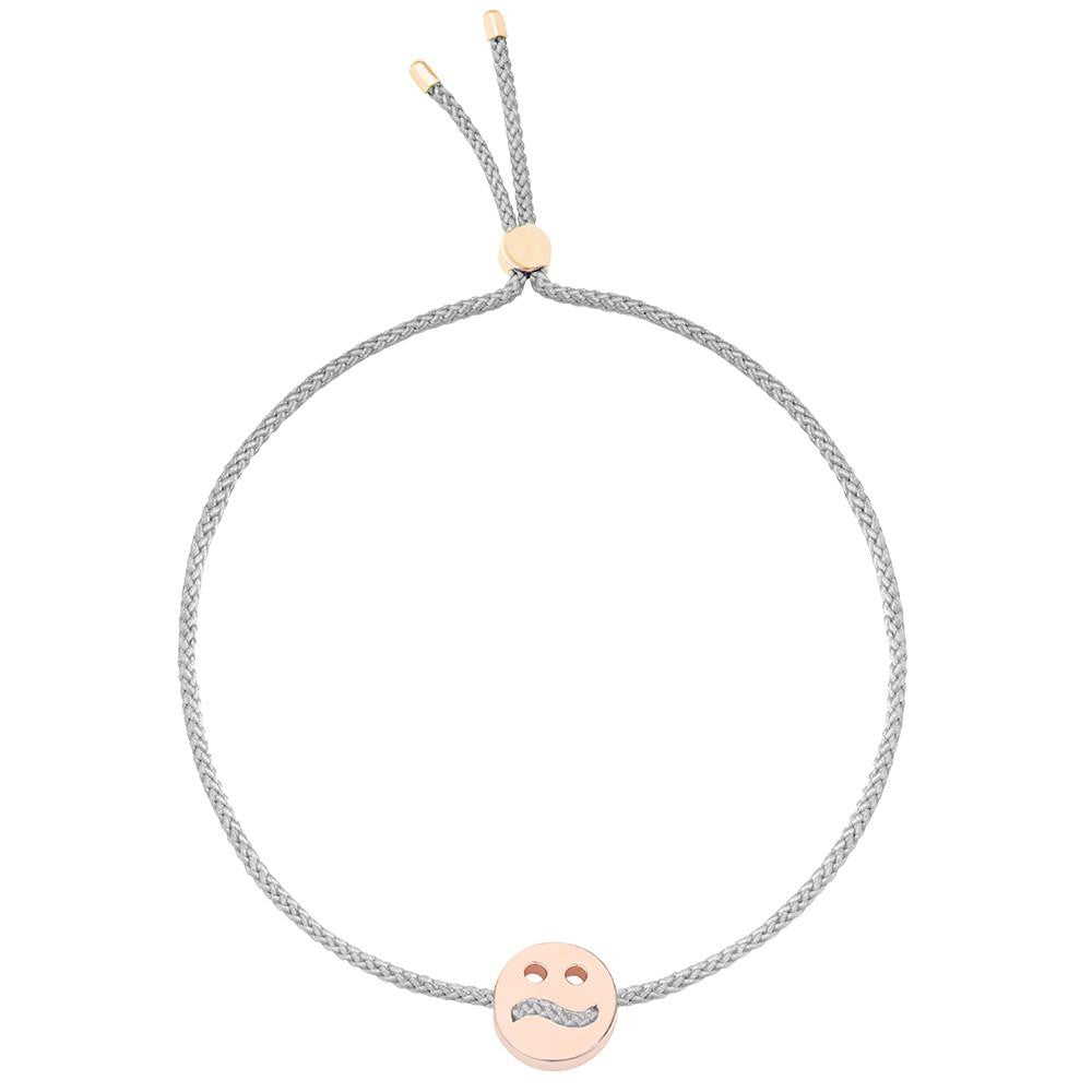 Ruifier Friends Ditzy Cord Bracelet Light Grey Rose Gold