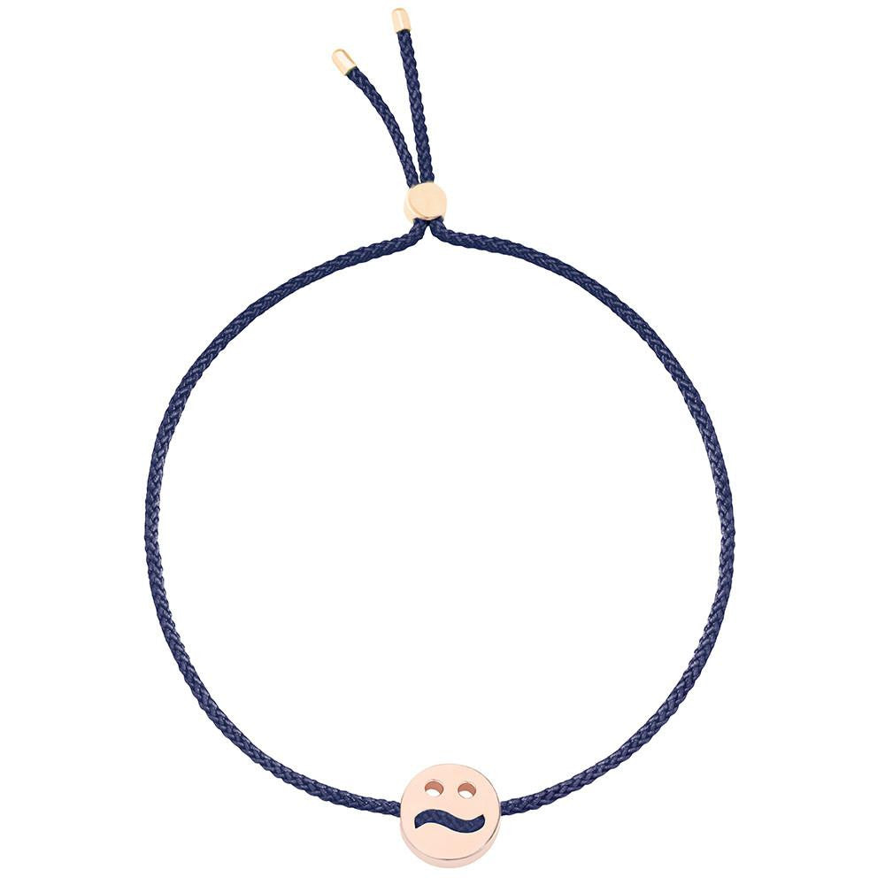 Ruifier Friends Ditzy Cord Bracelet Navy Rose Gold