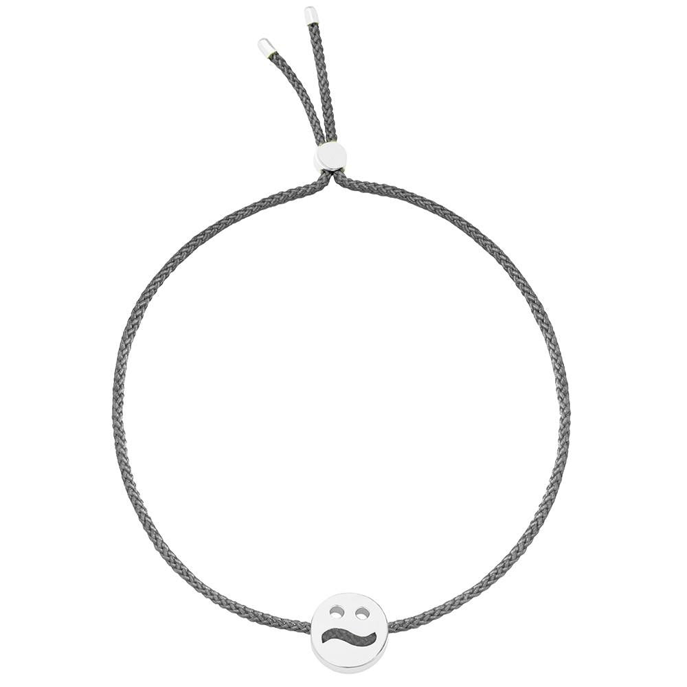 Ruifier Friends Ditzy Cord Bracelet Dark Grey Sterling Silver