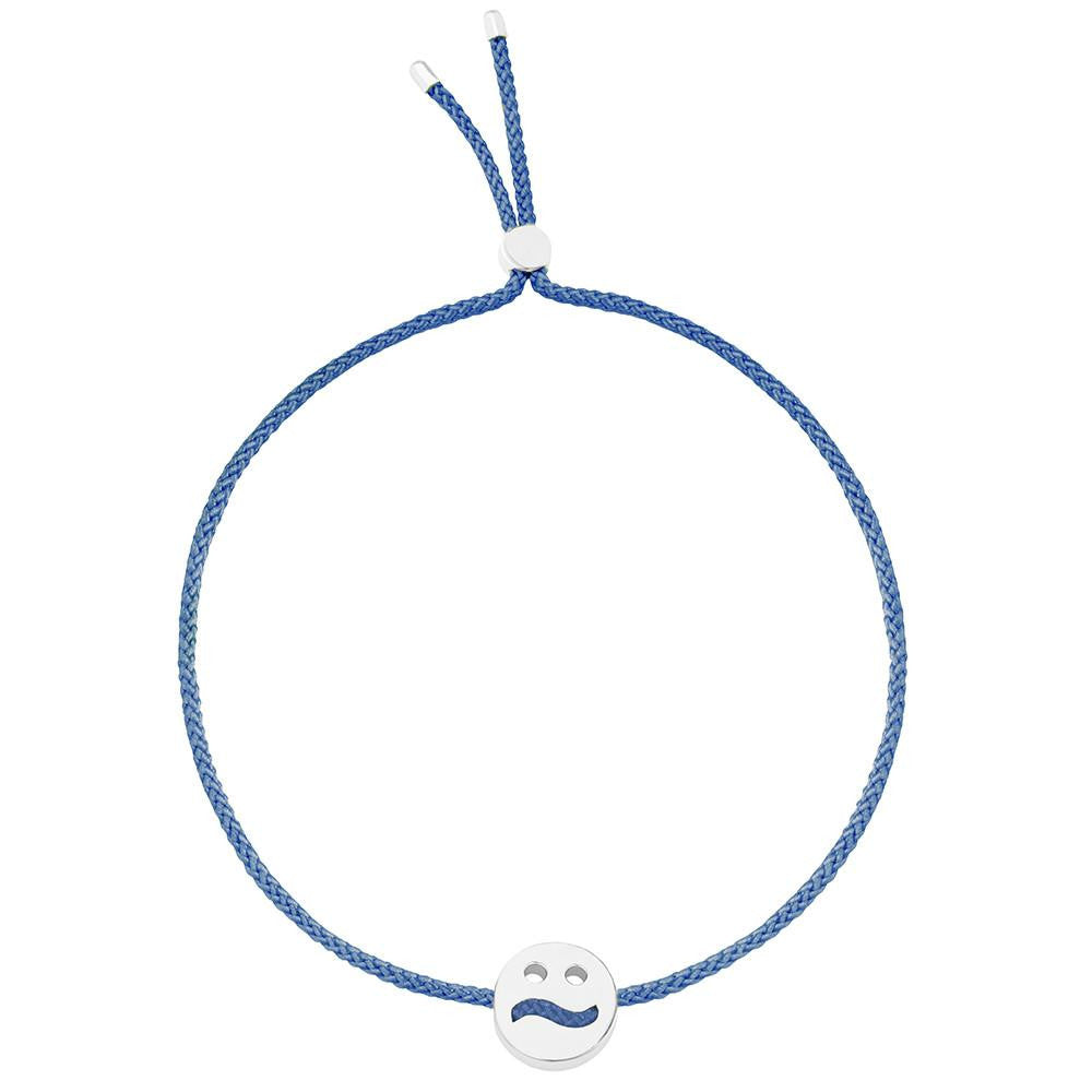 Ruifier Friends Ditzy Cord Bracelet Dusky Blue Sterling Silver