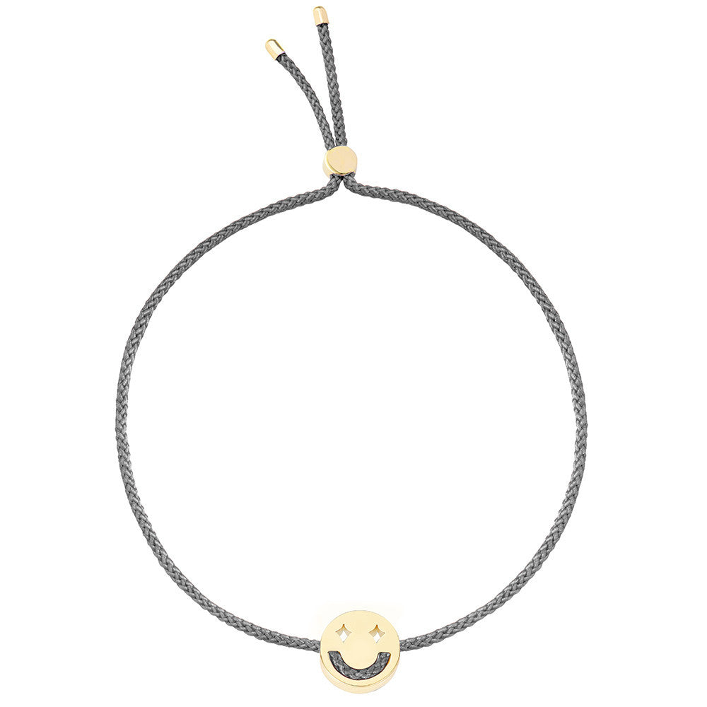 Ruifier Friends Dreamy Cord Bracelet Dark Grey Yellow Gold