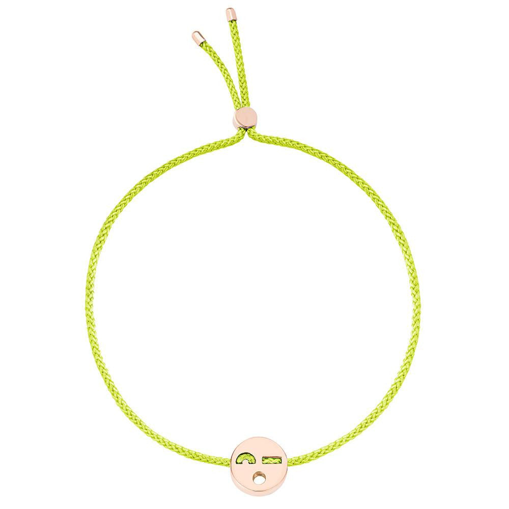 Ruifier Friends Flirty Cord Bracelet Lime Green Rose Gold
